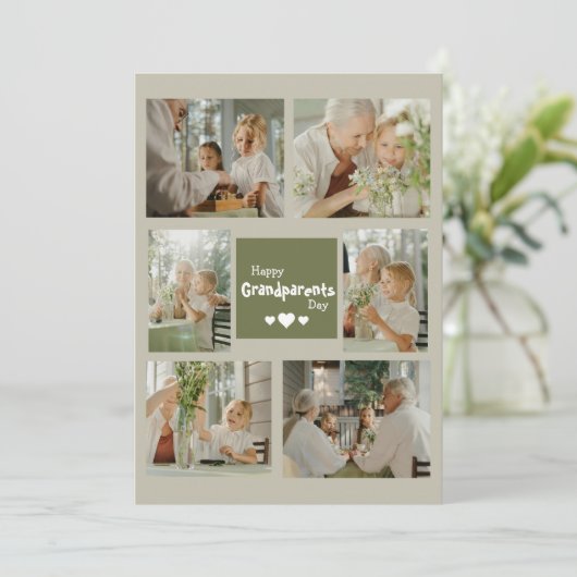 Custom Grootouders Dag Foto Feestdagen Kaart (Staand voorkant)