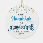 Custom GROOTOUDERS EERSTE HANUKKAH Keramisch Ornament (Voorkant)