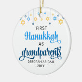Custom GROOTOUDERS EERSTE HANUKKAH Keramisch Ornament (Links)