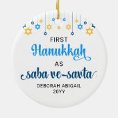 Custom GROOTOUDERS EERSTE HANUKKAH Keramisch Ornament (Achterkant)