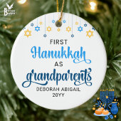 Custom GROOTOUDERS EERSTE HANUKKAH Keramisch Ornament