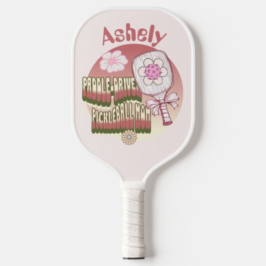 Custom Groovy Retro Mom Pickleball Paddle (Voorkant)