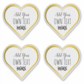 Custom Grote Clear Gold Heart Stickers (Voorkant)