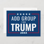 Custom Group voor Trump 2024 - rood wit blauw Briefkaart (Voorkant / Achterkant)