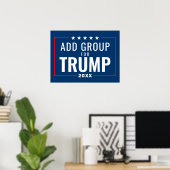 Custom Group voor Trump 2024 - rood wit blauw Poster (Thuiskantoor)