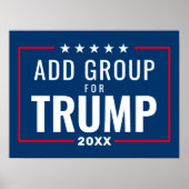 Custom Group voor Trump 2024 - rood wit blauw Poster (Voorkant)