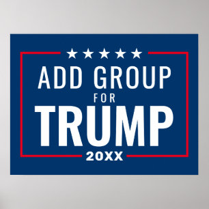 Custom Group voor Trump 2024 - rood wit blauw Poster