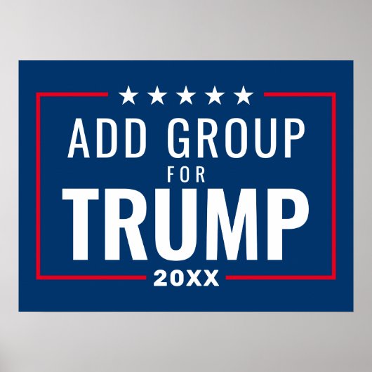 Custom Group voor Trump 2024 - rood wit blauw Poster (Voorkant)