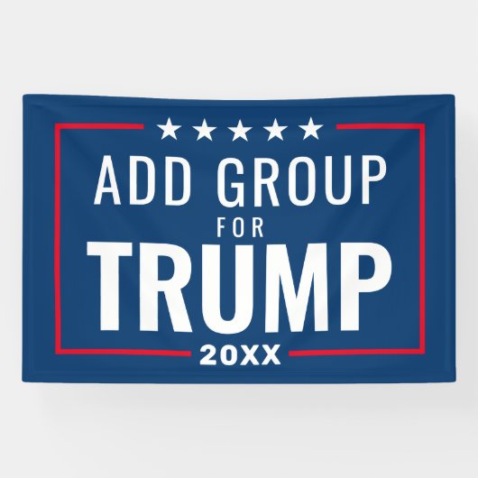 Custom Group voor Trump 2024 - rood wit blauw Spandoek (Horizontaal)