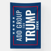 Custom Group voor Trump 2024 - rood wit blauw Spandoek (Verticaal)