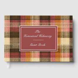 Custom Guest Book Gingham Style Vacation Rentals Gastenboek