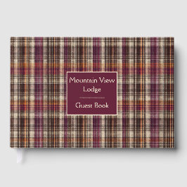 Custom Guest Book Gingham Style Vacation Rentals Gastenboek