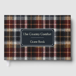 Custom Guest Book Gingham Style Vacation Rentals Gastenboek