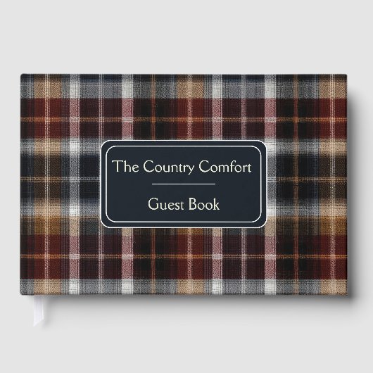 Custom Guest Book Gingham Style Vacation Rentals Gastenboek (Voorkant)