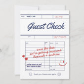 Custom Guest Check Wedding Save the Date Card (Voorkant)