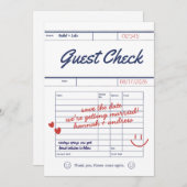 Custom Guest Check Wedding Save the Date Card (Voorkant / Achterkant)