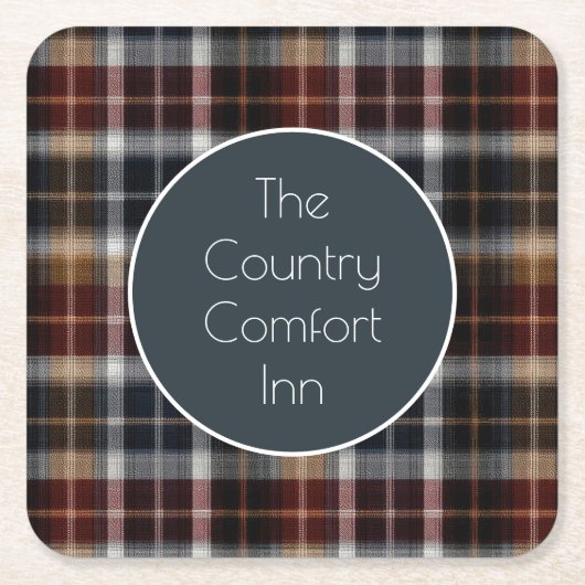 Custom Guest Coaster Gingham Vacation Rentals Kartonnen Onderzetters (Voorkant)