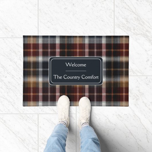 Custom Guest Door Mat Gingham Vacation Rentals (Binnen)