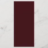 Custom Guest Name Burgundy Gold Place Card Menu (Achterkant)