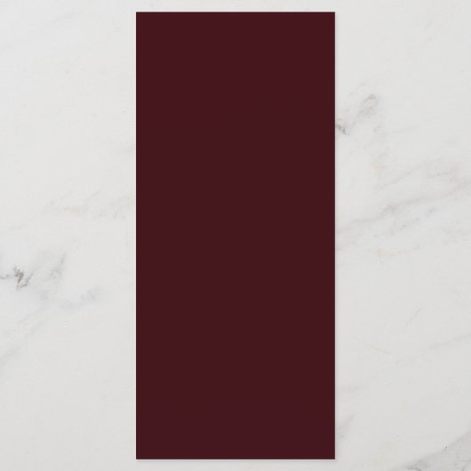 Custom Guest Name Burgundy Gold Place Card Menu (Achterkant)