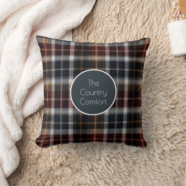 Custom Guest Throw Pillow Gingham Vacation Rentals Kussen (Deken)