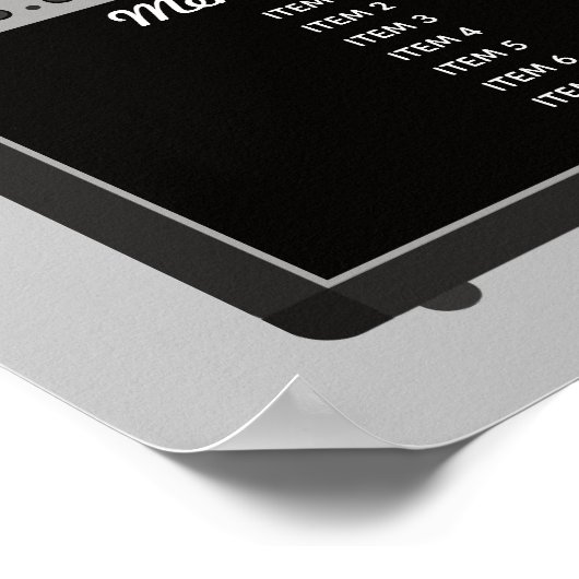 Custom Guitar Amplifier Rock en Roll Menu Poster (Hoek)