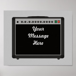 Custom Guitar Amplifier Rock en Roll Thmed Poster