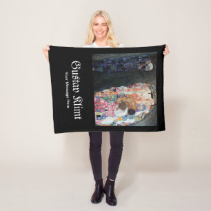 Custom Gustav Klimt Death and Life beroemd Fleece Deken