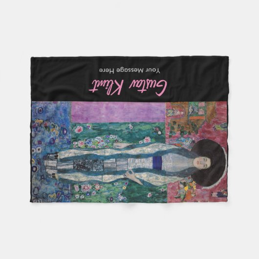 Custom Gustav Klimt Portrait Adele Bloch Bauer Fleece Deken (Voorkant (Horizontaal))