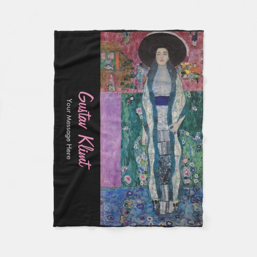 Custom Gustav Klimt Portrait Adele Bloch Bauer Fleece Deken (Voorkant)