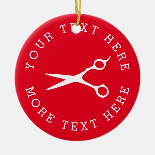 Custom hair scissors silhouet Christmas ornament (Voorkant)