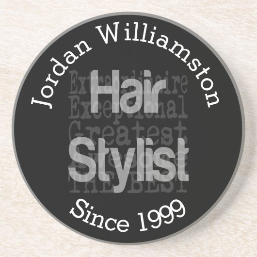 Custom Hair Stylist Buitengewoon Zandsteen Onderzetter (Voorkant)