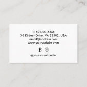 Custom Hair Stylist Schaar Script Barber Wit Visitekaartje (Achterkant)