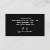 Custom Hair Stylist Schaar Script Barber Zwart Visitekaartje (Achterkant)