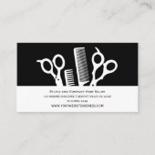 Custom Hair Stylist Zwart & Wit Minimalist Visitekaartje (Voorkant)
