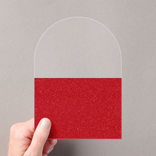Custom Half Tomato Red Noise Acrylic Invitation Acryl Uitnodigingen (Insitu (Draagbaar))