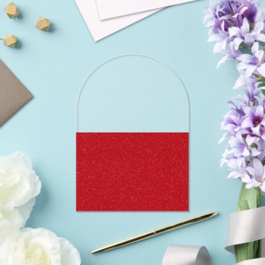 Custom Half Tomato Red Noise Acrylic Invitation Acryl Uitnodigingen (Insitu (Huwelijk))