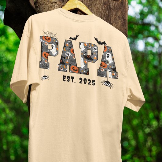 Custom Halloween PAPA DAD spooky theme T-shirt