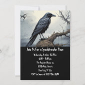 Custom Halloween Party Creepy Raven Graveyard Kaart (Achterkant)