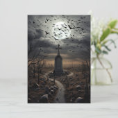 Custom Halloween Party Gothic Cemetery Graveyard Kaart (Staand voorkant)