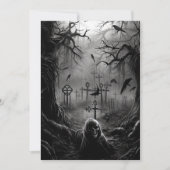Custom Halloween Party Gothic Cemetery Graveyard Kaart (Voorkant)