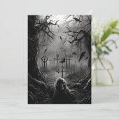 Custom Halloween Party Gothic Cemetery Graveyard Kaart (Staand voorkant)