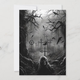 Custom Halloween Party Gothic Cemetery Graveyard Kaart