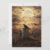Custom Halloween Party Gothic Raven Graveyard Kaart (Voorkant)