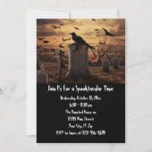 Custom Halloween Party Gothic Raven Graveyard Kaart (Achterkant)