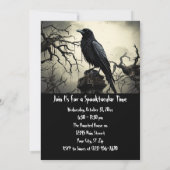 Custom Halloween Party Gothic Raven Graveyard Kaart (Achterkant)