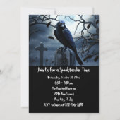Custom Halloween Party Gothic Raven Graveyard Kaart (Achterkant)