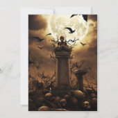 Custom Halloween Party Gotische Skelet Graveyard Kaart (Voorkant)