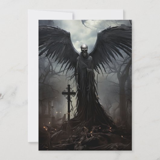 Custom Halloween Party Gotische Skelet Graveyard Kaart (Voorkant)