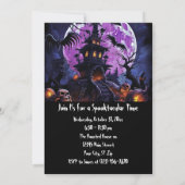 Custom Halloween Party Skelet Haunted House Kaart (Achterkant)